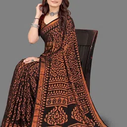 GHAN SALS Ethnic Motifs Printed Brasso Baluchari Saree image 4