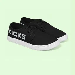 Free Kicks Men Black Canvas Marking Running Sports Shoes image 2