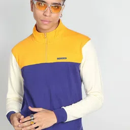 Flying Machine Men Colourblocked Sweatshirt image 1