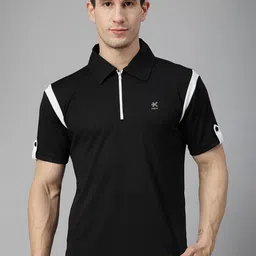 HRX by Hrithik Roshan Men Polo Neck Regular Fit Gym Sports Zipper Tshirt-picture-36