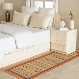 THEGASBH Orange Traditional Handmade Cotton Carpet-image-82