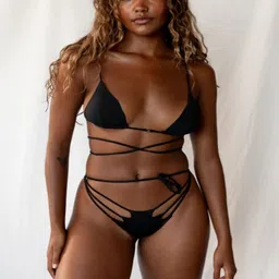 NVYARI Shoulder Straps Sleeveless Swim Bikini Set image 4