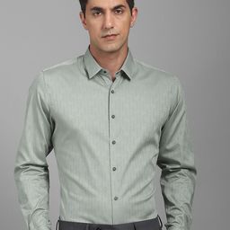 Louis Philippe Geometric Printed Spread Collar Slim Fit Cotton Shirt-picture-35