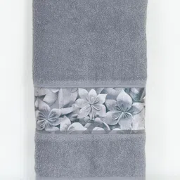 Myntra Elegant Homes Grey Printed Cotton 450 GSM Bath Towel-image-33