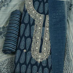 Meena Bazaar Printed Pure Cotton Unstitched Dress Material-picture-35