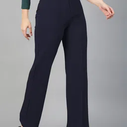 Dream Beauty Fashion Women Straight Fit High-Rise Easy Wash Pleated Trousers image 2