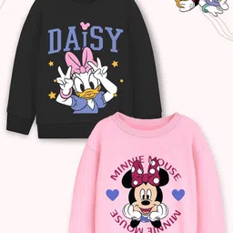 YK Disney Girls Pack Of 2 Minnie & Daisy Printed Pullover Sweatshirt-image-32