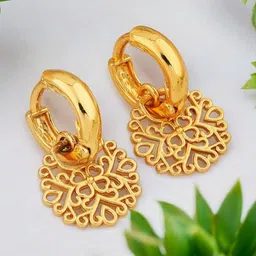 SHREE KRISHNA SHOPPING Unisex Gold-Plated Brass Earrings-picture-18