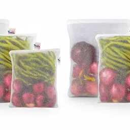 varde Reusable Fridge Storage Bags for Vegetables and Fruits, Multipurpose Pack of 6 Grocery Bags-picture-14