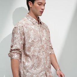 HIGHLANDER Men Comfort Relaxed Fit Floral Printed Spread Collar Casual Shirt-picture-22