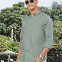 Thomas Scott Premium Slim Fit Spread Collar Linen Casual Shirt-picture-15