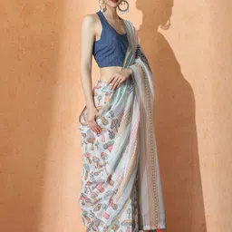 Jaipur Kurti Floral Designer Saree image 2