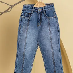 Purple United Kids Girls Straight Fit Heavy Fade Jeans-picture-29