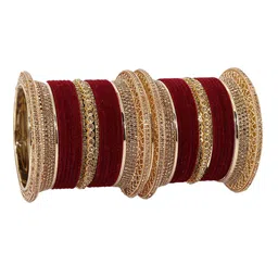 ZULKA Set Of 46 Cubic Zirconia Stones Studded & Beaded Bangles image 3