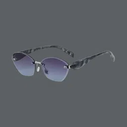 OUDI Women Blue Lens & Blue Oval Sunglasses with image 3