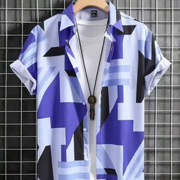 Metronaut Men Standard Regular Fit Spread Collar Abstract Printed Elastane Casual Shirt-image-81