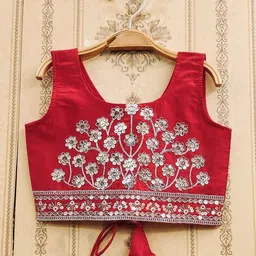 Sangria Embroidered Round Neck Flared Lehenga Choli image 5