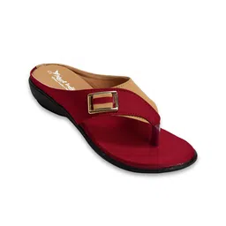 RACECOURSE Colourblocked Round Toe T-Strap Flats image 2