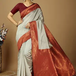 HERE&NOW Zari Art Silk Banarasi Saree-picture-17
