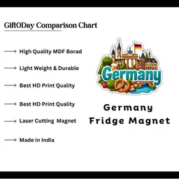 GIFTODAY Set Of 2 Blue & Green Printed Decorative Magnets image 2