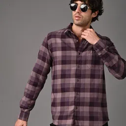 Native Bull Men Classic Slim Fit Checked Casual Shirt image 3