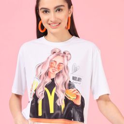 TANDUL Print Extended Sleeves Boxy Top-picture-24