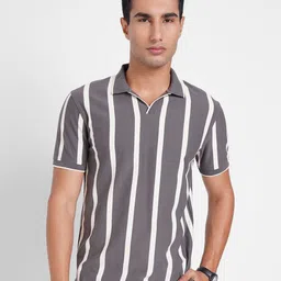 Peregrine by Pantaloons Striped Printed Polo Collar Regular Sleeves Regular Fit T-shirt-picture-26