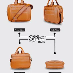 see super Men Tan Messenger Bag image 5