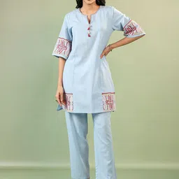MISRI Embroidery Top With Trousers Co-Ords-picture-25