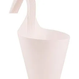 DERVINO 5 Pieces White Hanging Railing Pots Planters image 3