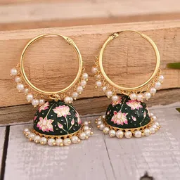 APUNKA D FASHION Gold-Plated Artificial Beaded Dome Shaped Jhumkas-image-58