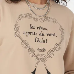 glitchez Typography Printed Drop-Shoulder Sleeves Boxy Fit Crop Sweatshirt image 2