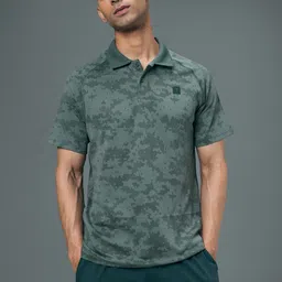 Technosport Men Printed Polo Collar Anti Static Slim Fit T-shirt-picture-14