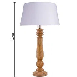 Homesake White Classic Victorian Natural Wood Table Lamp With Shade image 2
