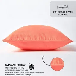Aurave Peach-Coloured 2 Pieces Pure Cotton 210 TC Soft & Comfortable Square Cushion Covers image 5