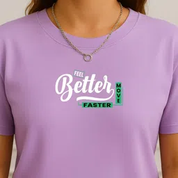 szn Women Lavender Trendy Graphic Printed Drop Shoulder Oversized T-Shirt image 2