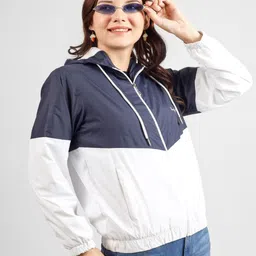 Lavozia Women Colourblocked Lightweight Bomber Jacket image 4