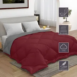 tundwal's Maroon & Grey Heavy Winter Single Bed Comforter image 3