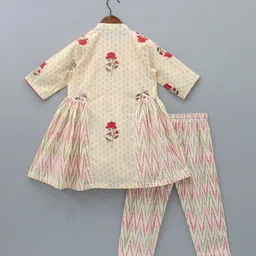 YK Girls Printed Regular Kurta with Trousers image 2