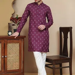 anouk mirage Anouk Rustic Floral Printed Mandarin Collar Straight Kurta with Pyjamas-picture-24