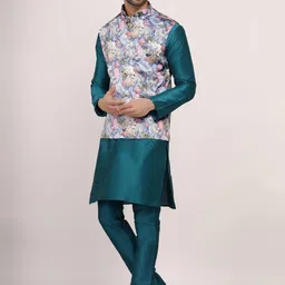 JEXI Men Regular Pure Silk Kurta with Pyjamas image 3
