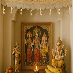 HAATHKA HOMES Gold Toned & White Beaded Jute Toran image 5