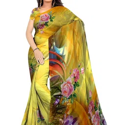 SHIVAM FABRICS Floral Poly Georgette Saree-picture-29