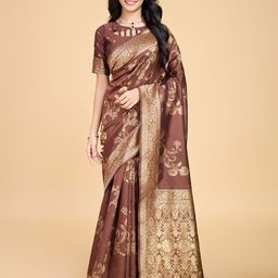 RICH & ROMAN Woven Design Zari Pure Silk Banarasi Saree-picture-42