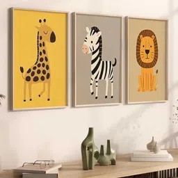 Kotart Yellow & Black 3 Pieces Cartoon Art Wooden Rectangle Wall Arts-picture-41