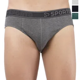 Sporto by Macho Pack Of 4 Cotton Mid-Rise Basic Briefs-image-67