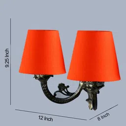 Devansh Orange Dual Antique Wall Lamp With Cotton Shade image 5