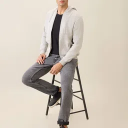 Parx Men Solid Long Sleeves Front-Open Hooded Sweatshirt image 2