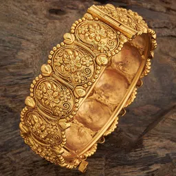 Kushal's Fashion Jewellery Gold-Plated Antique Bangle-picture-15