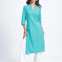 Anouk Rustic Geometric Print Straight Kurta image 2